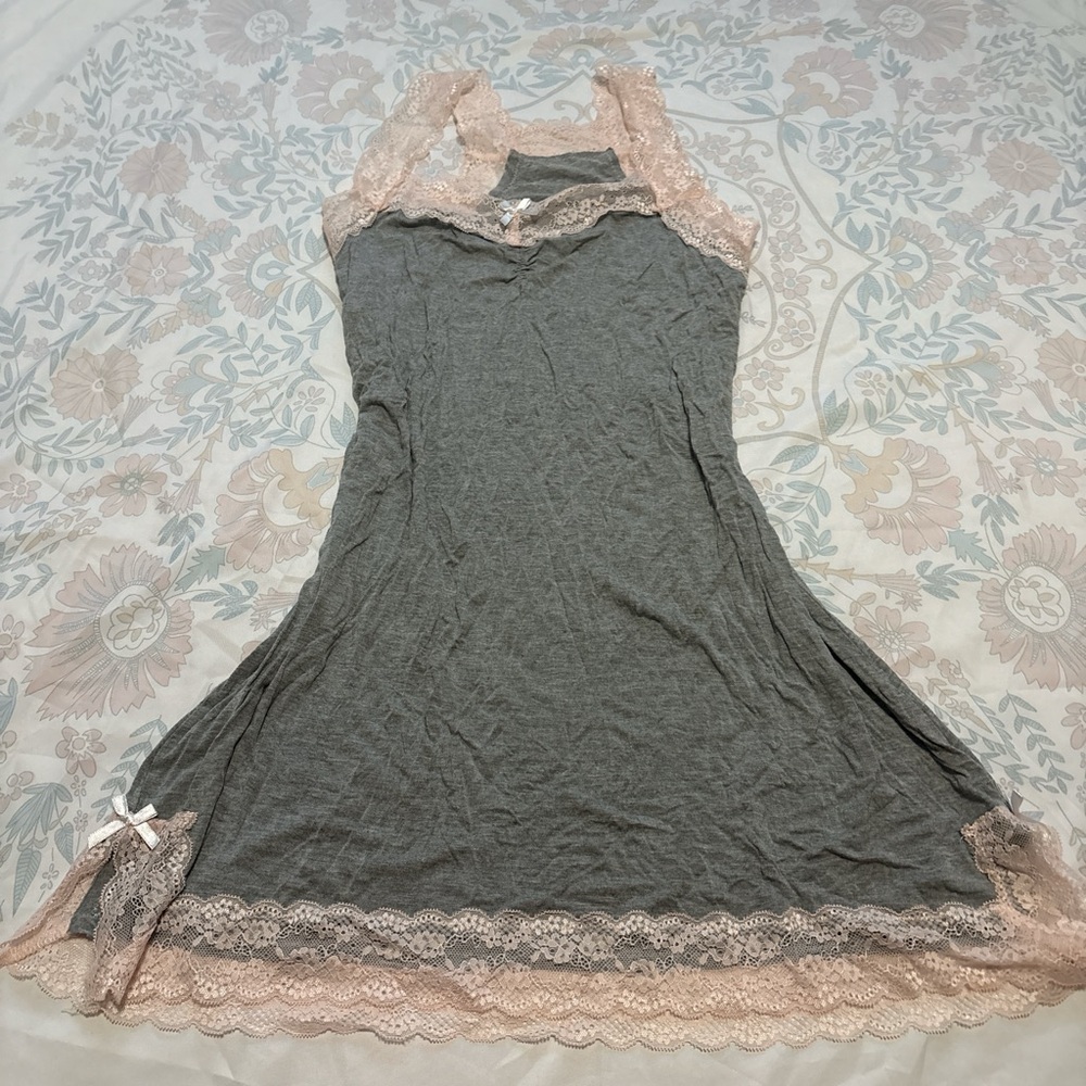 Honeydew Intimates Gray and Pink Lace Lingerie